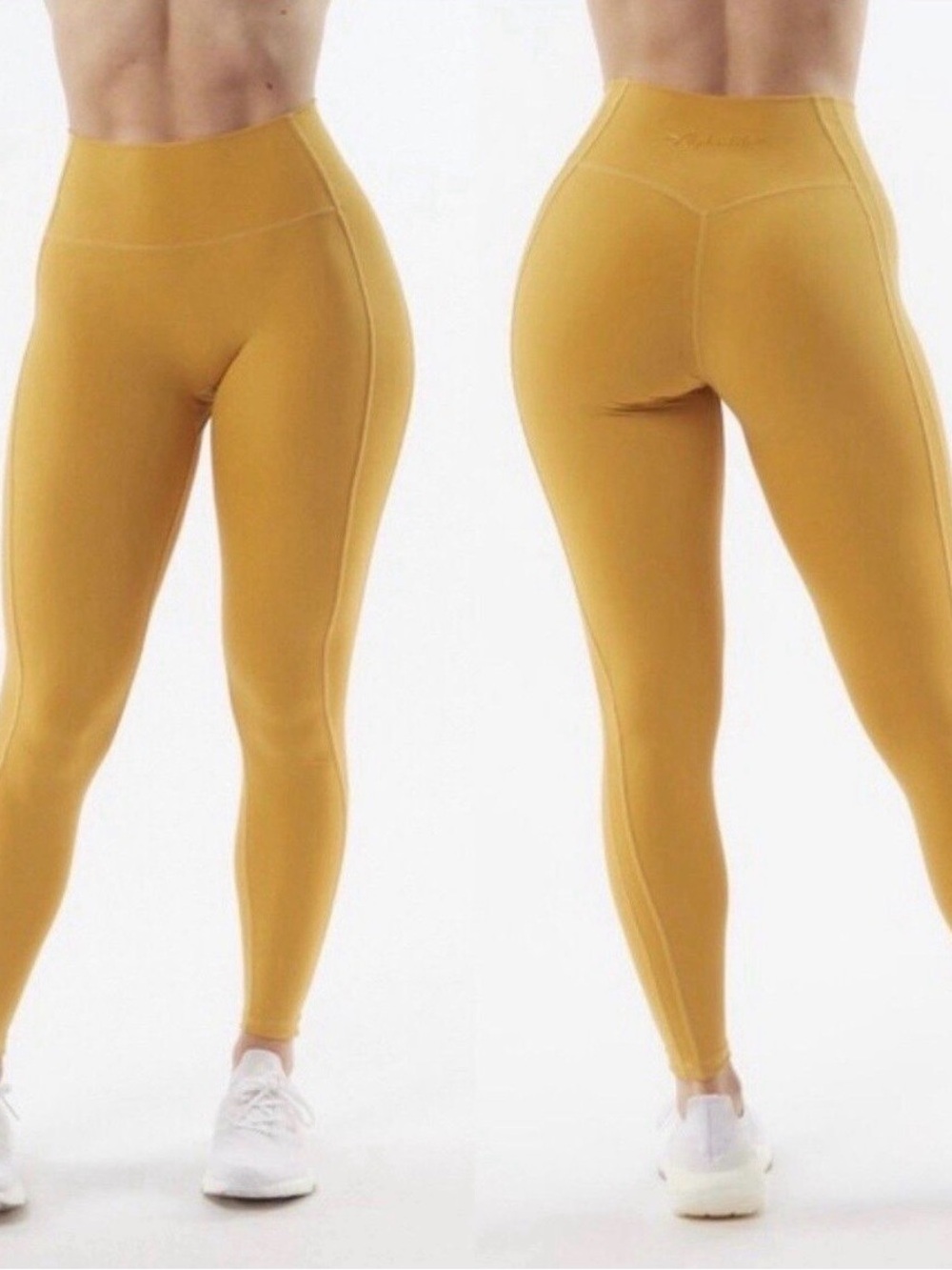 High-Waist Mustard yellow Alphalete Amplify Leggings